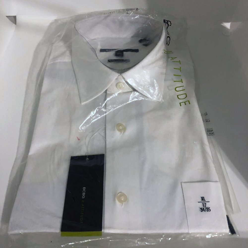 Men's BCBG White Dress Shirt Size 17